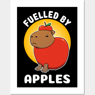 Fuelled by apples Capybara cartoon Posters and Art